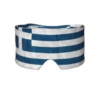 Greek Flag Print Sleep Eye and Ear Muffs Mask - Adjustable Yoga Travel Headband, Keep Warm Shading Comfortable Aid