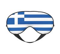 Greek Flag Print Soft Eye Mask – Elastic Nighttime Shade, Light-Proof Blindfolds for Plane, Yoga, Travel