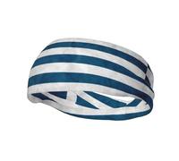Greek Flag Print Sports Sweatband â€ Versatile Sport Headbands for Kids Adults Adjustable Headband