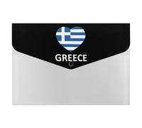 Greek Flag Printed File Folders with Fasteners Accordion File Organizer for Home Office Documents Contract