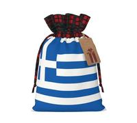 Greek flag Printed holiday drawstring bag 8.3x11.8 inch Christmas party decoration gift bag