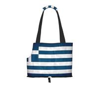 Greek Flag Printed Pet Shoulder Bag, Specially Designed for Small Dogs and Cats, Multifunctional Shoulder and Handbag