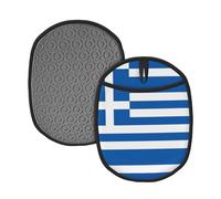 Greek flag Printed Silicone Insulation Mat Set Suitable for Table Mat/Oven Mat/Camping BBQ