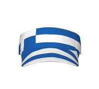 Greek Flag Printed Sports Sun hat with an Adjustable Cutout top, Suitable for Outdoor Hiking, Cycling and Daily wear. Black