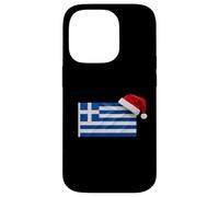 Greek Flag Santa Hat Funny Greece Christmas Holiday Case for iPhone 14 Pro