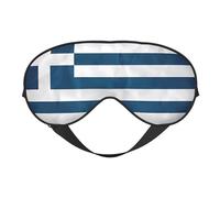 Greek Flag Soft Eye Mask Covers Blackout Sleeping Eye Mask with Elastic Strap/Headband for Men Women, Travel, Nap