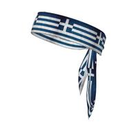 Greek Flag Sports Head Tie Beach Summer Tropical Tie Sweatband Headband Men Women Elastic Moisture for Running