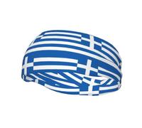 Greek flag Sports Sweat-Absorbing Headband Suitable for Running Yoga Fitness Cycling and Tennis