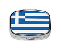 Greek Flag Square mini Pill Box, Travel Pill Box, can be Put into Wallet or Pocket to Store a Variety of Small Items