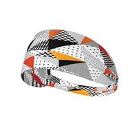 Greek Geometry Black And White Key Hairband, Unisex Elastic Headband, Moisture Wicking Headband For Sports, Running, Yoga.