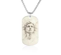 Greek God Helios Dog Tag Necklace Stainless Steel Plated Pendant Memorial Jewelry Gift for Men Women