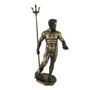 Greek God Poseidon Nude Bronzed Statue Neptune