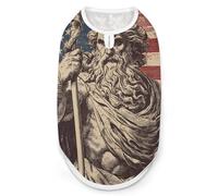 Gr od Zeus U.S. Flag Vintage Breathable Dog Shirts Clothes Printed Sleeveless Vest Soft Summer Tank Top for Small Medium Large Pet