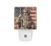 Gr od Zeus U.S. Flag Vintage Funny Auto Sensor Night Light Plug in Wall