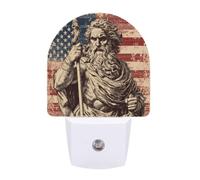 Gr od Zeus U.S. Flag Vintage Funny Auto Sensor Night Light Plug in Wall