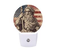 Gr od Zeus U.S. Flag Vintage Funny Auto Sensor Night Light Plug in Wall
