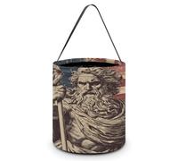 Gr od Zeus U.S. Flag Vintage Funny Easter Candy Bag Halloween Tote Treat Basket Reusable Grocery Bags Holiday Buckets