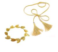 Greek Goddess Accessories, Gold Headband, Goddess Crown, 2pieces Leaf Headbands And Waist Chain Gold Party Robe Cosplay Jewelry Greek Goddess Costume Accessories For Adult Unisex Women Vintage Party