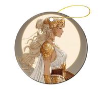 Gr oddess Athena Wisdom Christmas Ornament Souvenir Ceramic Hanging Pendant 2 Pcs