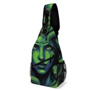 Gr oddess Snake Qu-Een Medusa Green Women Men Sling Bag Adjustable Strap Daypack Breathable Crossbody Backpack For Shopping Sports Workout