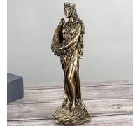 Greek Goddess Statue - Cold Cast Resin Bronze Finish Fortuna Sculpture, Grace Figurine Decorative Symbol for Home, Shelf, and Table Interior (M)