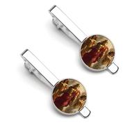Greek Gods Goddesses Men's Tie Clip Classic Necktie Tie Bar 2 Pack Clasp Clip for Wedding Anniversary Business Gifts