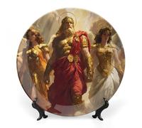 Gr ods Goddesses Personalized Bone China Decorative Plate Ceramic Decorative Plates with Display Stand for Home Office Decor
