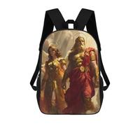 Greek Gods Goddesses Printed 17 Inch Daypack Unisex Shoulder Backpacks Travel Laptop Backpack for Women Men