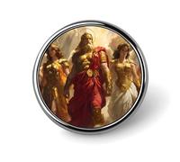 Greek Gods Goddesses Round Brooch Pin Lapel Pins Tie Suit Dress Accessories Wedding Birthday for Men Women