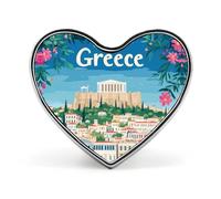 Greek Greece Picture Cute Brooch Badge Heart Shape Pin Hat Clothing Jewelry Accessories Gifts for Wedding Party