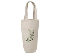 'Greek Green Leaf Branch' Cotton Wine Bottle Gift/Travel Bag (BL00040517)