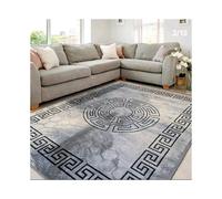 (Gr rey, 160x230cm) Premium Soft Hexagon Gr rea Rug - Non-Slip, Machine Washable Large Carpet for Living Room & Bedroom (160x230CM) - Modern Home Decor