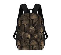 Greek Helmet Spartan Funny Backpack 17" Lightweight Laptop Bag | Novelty Fashion Daypack for Travel Hiking Camping