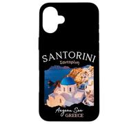 Greek Island Santorini Greece Oia Village Blue Church Sea Case for iPhone 16 Plus