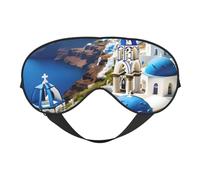 Greek Island sea View Eye Mask, Sleep Mask for Men Women 100% Blackout, No Pressure On Eyes, Soft & Breathable