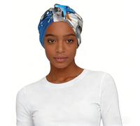 Greek Island sea View Print Elastic Headscarf Hat Lightweight Breathable Women's Head Beach Vacation Accessory