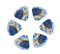 Greek Island sea View print Guitar Picks, 12PCS Premium Celluloid Guitar Pick Medium for Acoustic Guitar, Electric Guitar, Bass