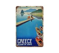 Greek Island Travel Ads,Tin Signs Bar Poster College Apartment Wall Decor Signs Living Room Decor(30 x 40 cm)12 x 16 Zoll-250