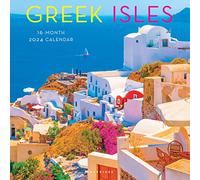 Greek Isles | 2024 12 x 24 Inch Monthly Square Wall Calendar | Graphique de France | Travel Scenic Santorini Corfu Crete