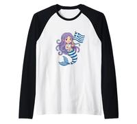 Greek Mermaid Medusa Goddess - Cute Greece Flag Souvenir Raglan Baseball Tee