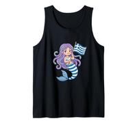 Greek Mermaid Medusa Goddess - Cute Greece Flag Souvenir Tank Top