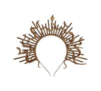 Greek Mythological Snake Crown Gold-Toned Metal Headpiece for Women - Halloween Costume Accessory, Cosplay Events, Theme Parties | Perfect for Goddess Costumes, Festive Celebrations &