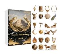 Greek Mythology Calendar, Interactive & Decorative, 1 Box, Mythical Countdown to Christmas Calendar, 24 Days 2D Acrylic Pendants Christmas Decorations, Festive, for Wall, Tree, Door