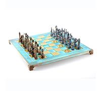 Greek Mythology Chess Set - Blue and Copper with Blue Oxidised Board