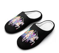Greek Mythology Graces Riding Horse Mens Slipper Slip On Winter Warm House Slippers Shoes Indoor Outdoor