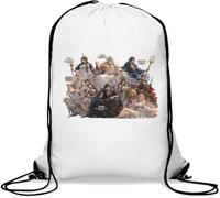 Greek Mythology Major Gods Illustration Gym Sack Casual Drawstring Bag White