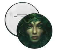 Greek Mythology Medusa Buttons Pin Badges Tinplate Lapel Pins Crafts for Shirts Clothes Bag Accessory 20PCS