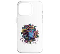 Greek Mythology Medusa Embroidery Occult Colorful Hippie Case for iPhone 16 Pro