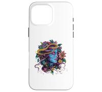 Greek Mythology Medusa Embroidery Occult Colorful Hippie Case for iPhone 16 Pro Max