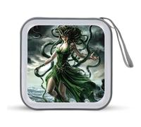 Greek Mythology Medusa Funny CD Case 40 Capacity DVD Holder Portable Storage Disc Binder Wallet for Car Home Travel